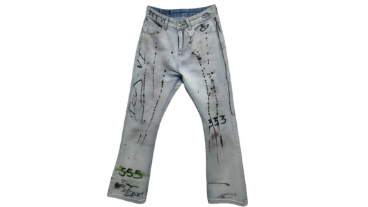 Dey-vi Power in the Mind Custom Hand-Painted Jeans