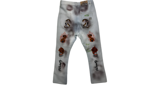 Dey-vi Power in the Mind Custom Hand-Painted Jeans